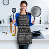 Black And White Doodle Tribal Aztec Print Women's Apron-grizzshop