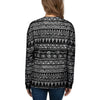 Black And White Doodle Tribal Aztec Print Women's Sweatshirt-grizzshop