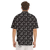 Black And White Drum Print Pattern Men's Short Sleeve Shirts-grizzshop