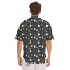 Black And White Ghost Boo Print Pattern Men's Short Sleeve Shirts-grizzshop