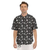 Black And White Ghost Boo Print Pattern Men's Short Sleeve Shirts-grizzshop