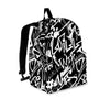 Black And White Graffiti Doodle Text Print Backpack-grizzshop