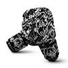 Black And White Graffiti Doodle Text Print Boxing Gloves-grizzshop