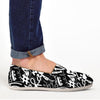 Black And White Graffiti Doodle Text Print Canvas Shoes-grizzshop