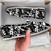 Black And White Graffiti Doodle Text Print Canvas Shoes-grizzshop