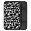 Black And White Graffiti Doodle Text Print Car Console Cover-grizzshop