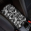 Black And White Graffiti Doodle Text Print Car Console Cover-grizzshop