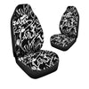 Black And White Graffiti Doodle Text Print Car Seat Covers-grizzshop