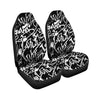 Black And White Graffiti Doodle Text Print Car Seat Covers-grizzshop