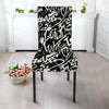 Black And White Graffiti Doodle Text Print Chair Cover-grizzshop