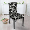 Black And White Graffiti Doodle Text Print Chair Cover-grizzshop