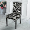 Black And White Graffiti Doodle Text Print Chair Cover-grizzshop