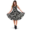 Black And White Graffiti Doodle Text Print Dress-grizzshop