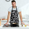 Black And White Graffiti Doodle Text Print Men's Apron-grizzshop