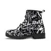 Black And White Graffiti Doodle Text Print Men's Boots-grizzshop