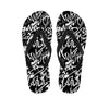 Black And White Graffiti Doodle Text Print Men's Flip Flops-grizzshop