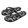 Black And White Graffiti Doodle Text Print Men's Flip Flops-grizzshop