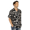 Black And White Graffiti Doodle Text Print Men’s Hawaiian Shirt-grizzshop