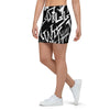 Black And White Graffiti Doodle Text Print Mini Skirt-grizzshop