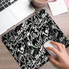 Black And White Graffiti Doodle Text Print Mouse Pad-grizzshop