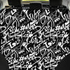 Black And White Graffiti Doodle Text Print Pet Car Seat Cover-grizzshop