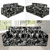 Black And White Graffiti Doodle Text Print Sofa Cover-grizzshop