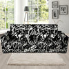 Black And White Graffiti Doodle Text Print Sofa Cover-grizzshop