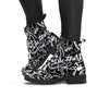 Black And White Graffiti Doodle Text Print Women's Boots-grizzshop