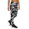 Black And White Graffiti Doodle Text Print Women's Joggers-grizzshop