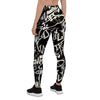 Black And White Graffiti Doodle Text Print Women's Leggings-grizzshop