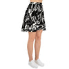 Black And White Graffiti Doodle Text Print Women's Skirt-grizzshop