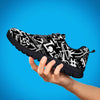 Black And White Graffiti Doodle Text Print Women's Sneakers-grizzshop