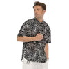 Black And White Oldschool Tattoo Print Pattern Men's Short Sleeve Shirts-grizzshop