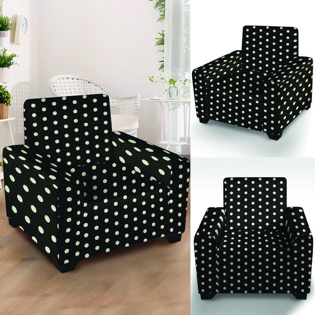 Black And White Polka Dot Armchair Cover-grizzshop