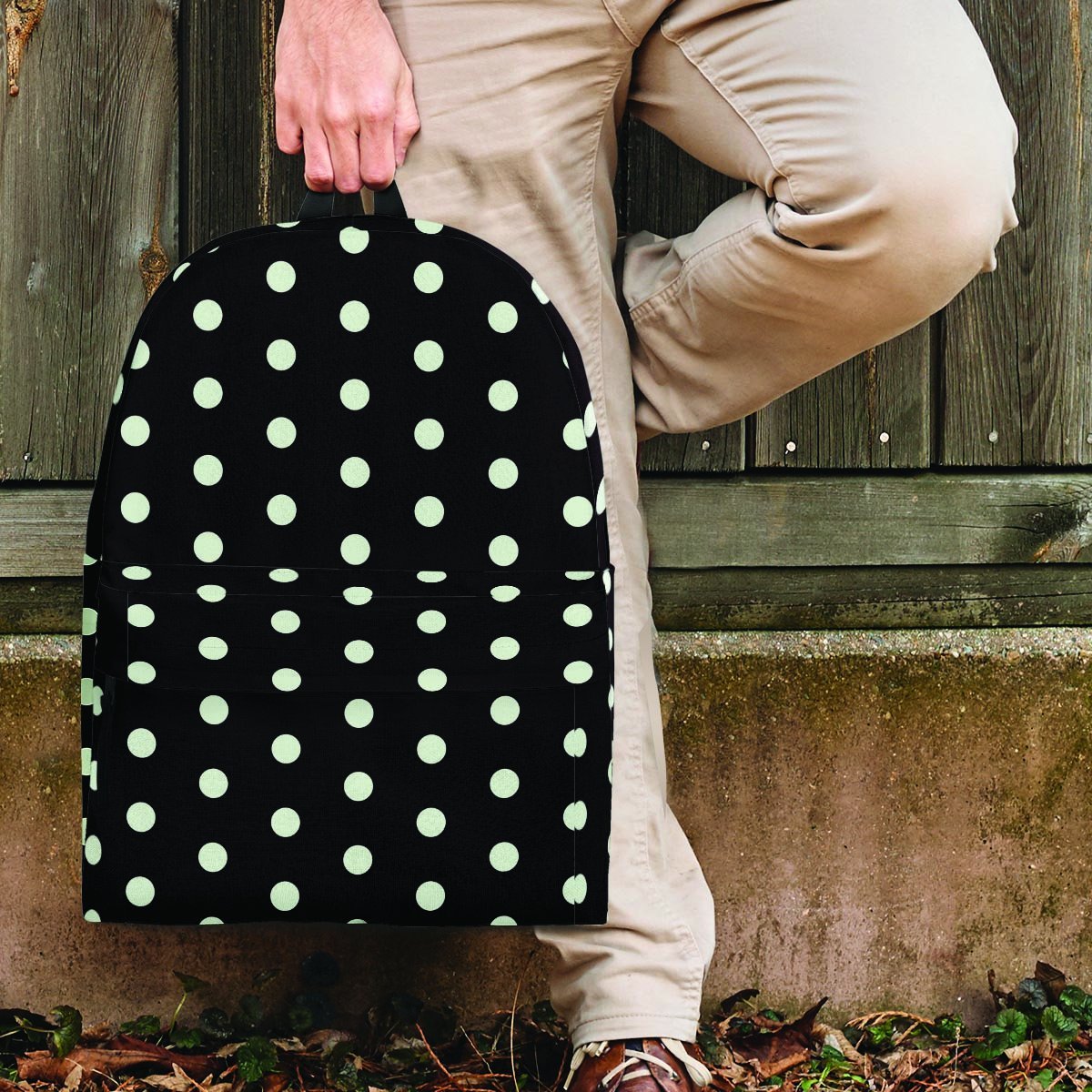 Black And White Polka Dot Backpack-grizzshop