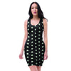 Black And White Polka Dot Bodycon Dress-grizzshop