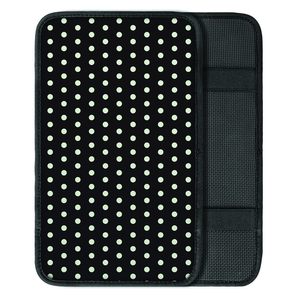 Black And White Polka Dot Car Console Cover-grizzshop