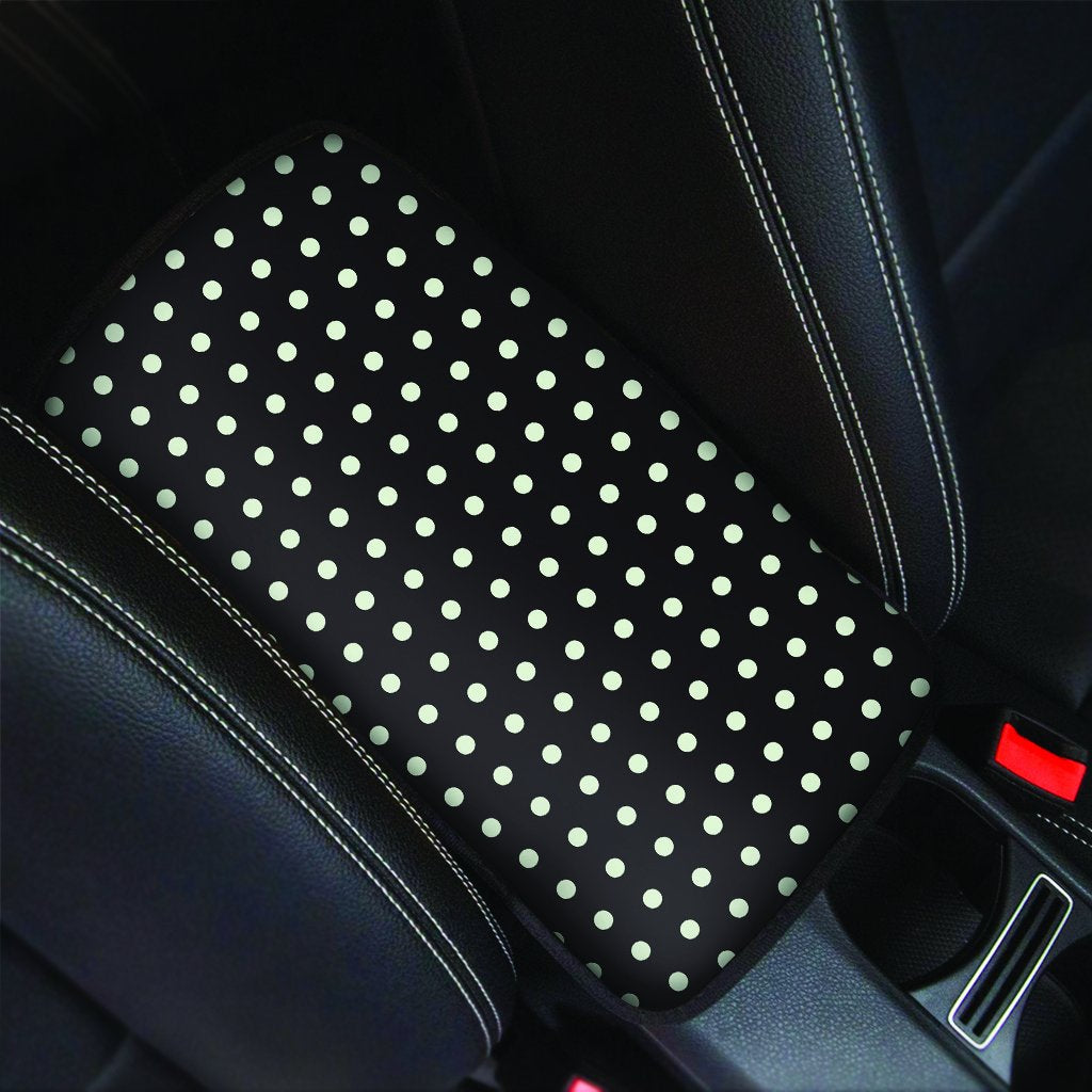 Black And White Polka Dot Car Console Cover-grizzshop