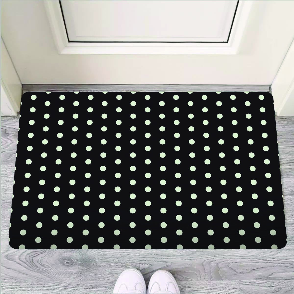 Black And White Polka Dot Door Mat-grizzshop