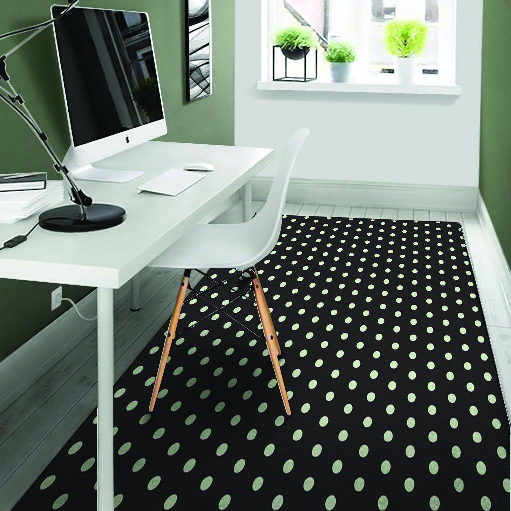 Black And White Polka Dot Floor Mat-grizzshop