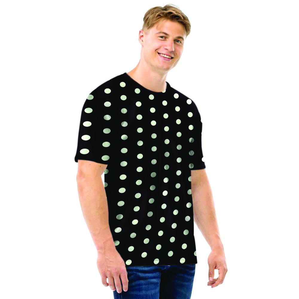 Black And White Polka Dot Men T Shirt-grizzshop