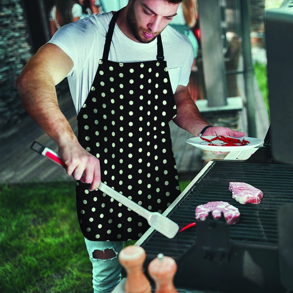 Black And White Polka Dot Men's Apron-grizzshop