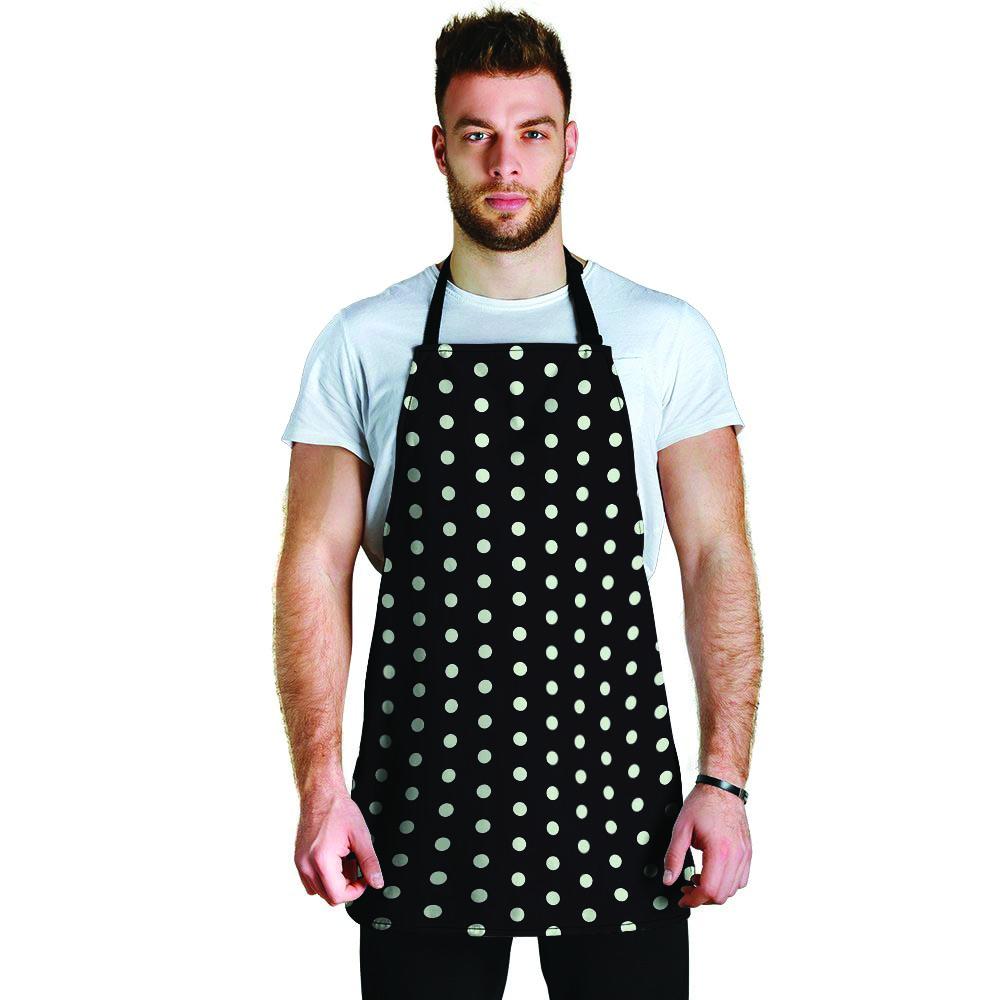 Black And White Polka Dot Men's Apron-grizzshop