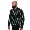 Black And White Polka Dot Men's Bomber Jacket-grizzshop