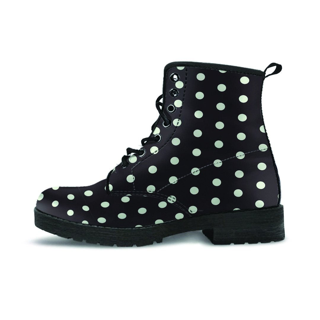 Black And White Polka Dot Men's Boots-grizzshop