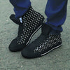 Black And White Polka Dot Men's High Top Shoes-grizzshop