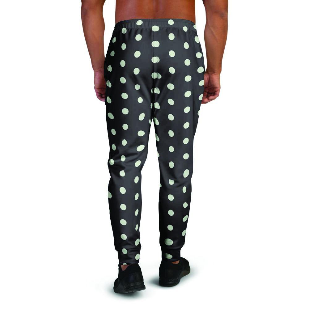 Black And White Polka Dot Men's Joggers-grizzshop