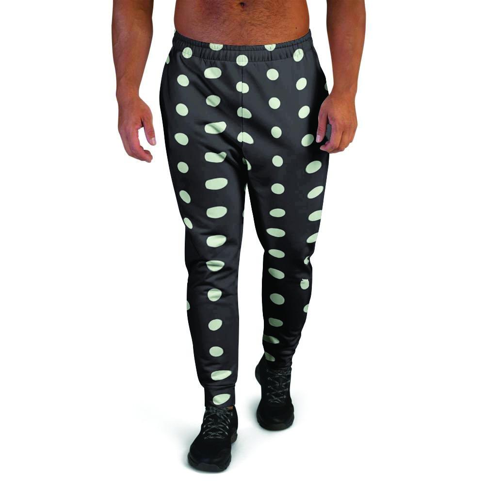 Black And White Polka Dot Men's Joggers-grizzshop