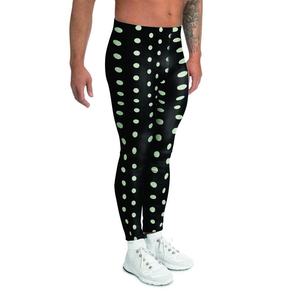 Black And White Polka Dot Men's Leggings-grizzshop