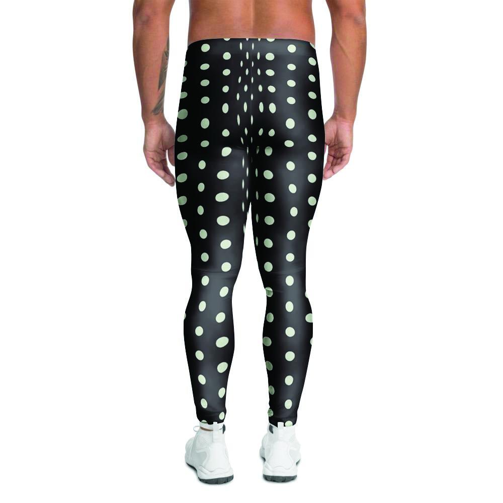 Black And White Polka Dot Men's Leggings-grizzshop